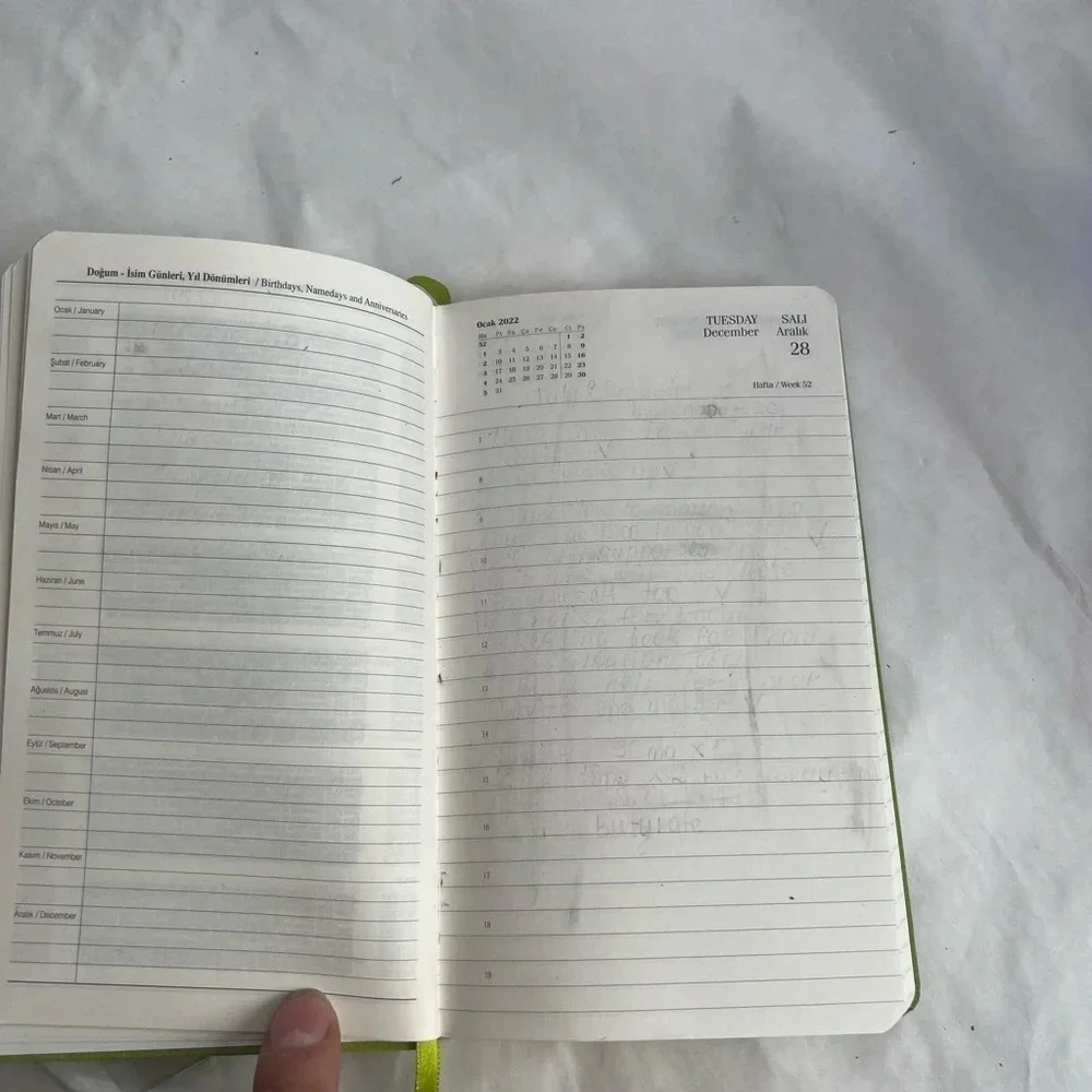 Fabio Richi  Weekly Diary Planner Notebook Journal Hard Cover Pocket Neon